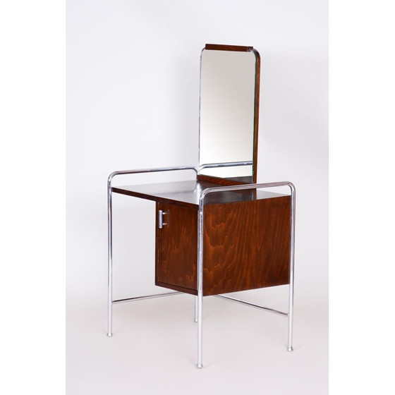 Image 1 of Vintage bauhaus vanity in beech and chrome, 1930