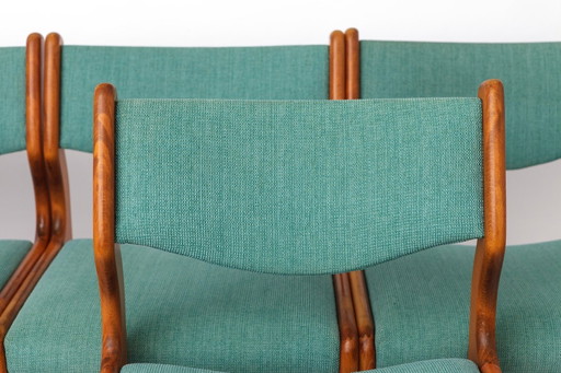 Juego de 6 sillas de comedor vintage de haya, Alemania, década de 1970, estilo moderno de mediados de siglo