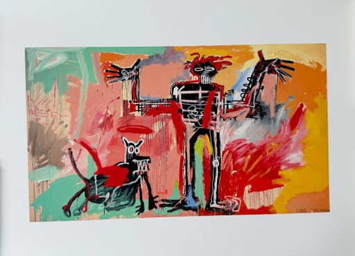 Jean Michel Basquiat (1960–1988), Junge und Hund in einer Johnnypump, 1982, Copyright Nachlass von Jean Michel Basquiat,