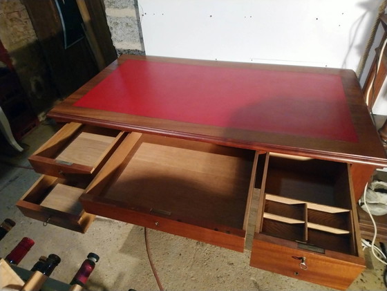 Louis Philippe style walnut desk. – Leather, Vintage (photo 5 of 16)