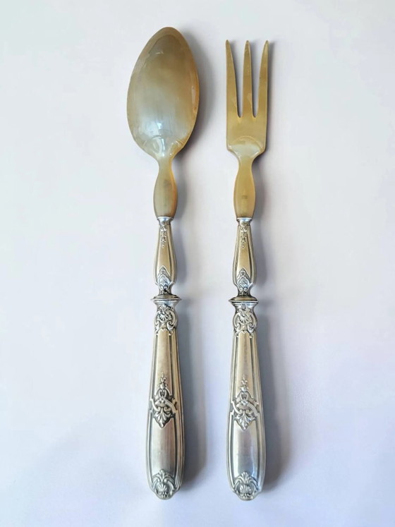 Couverts à salade argentés – Art Deco (photo 5 of 11)