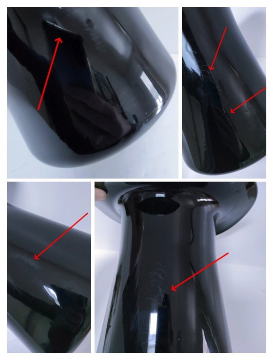 Image 1 of Champagnekoeler van zwart Murano-glas in de vorm van een hoed