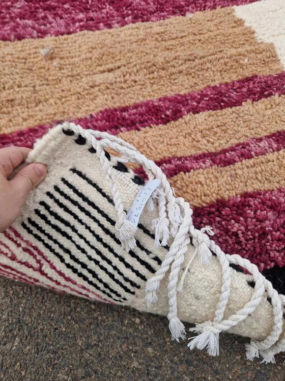 Tappeto marocchino fatto a mano - marrone, nero e rosa - 3X2m – Tappeti, Wool, Cotton, Modern (photo 9 of 10)