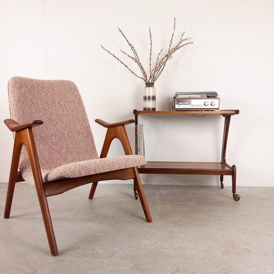 Image 1 of Vintage Louis Van Teeffelen Bijzettafel Trolley Platenspeler Kastje