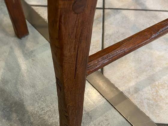 Image 1 of Set di 3 sgabelli alti da bar in legno massello, realizzati artigianalmente, 50