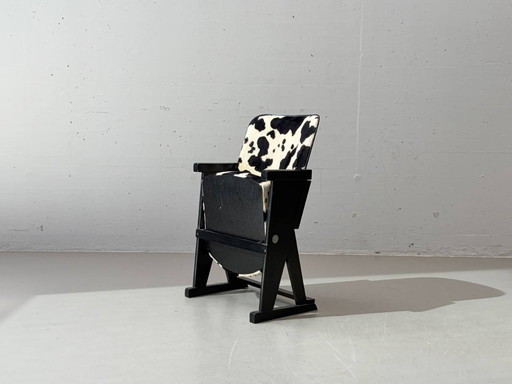 Postmoderne bioscoopstoel met koeienhuidlook, jaren 80
