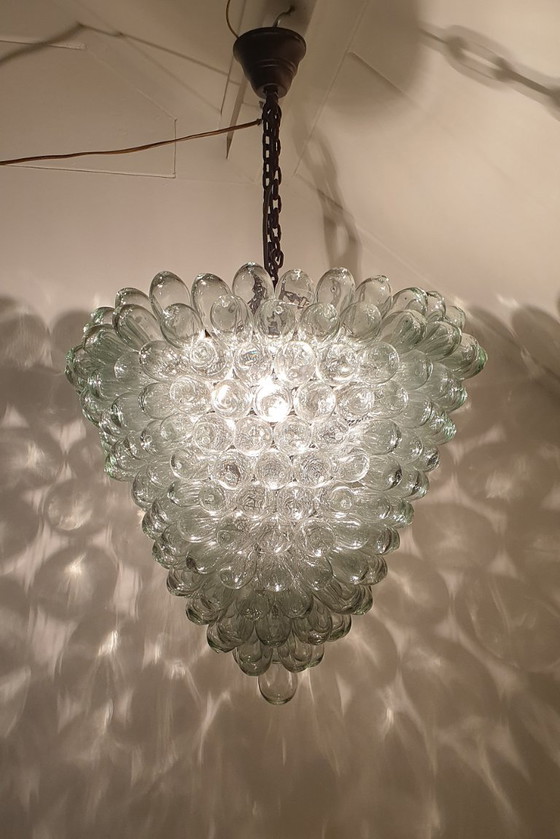 Image 1 of Suspension vintage en verre de Murano motif raisin XL