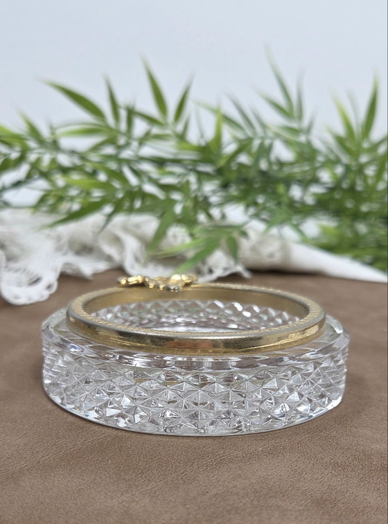 Antique crystal and gilded brass ashtray, Napoleon III style, Table accessories, Transparent (photo 7 of 8)