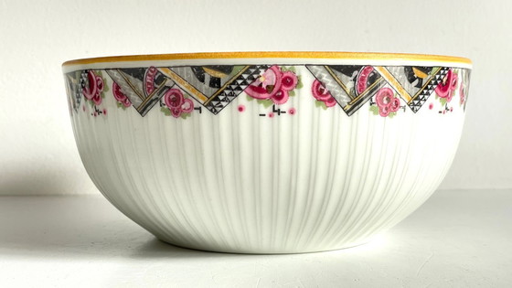 Image 1 of Insalatiere in porcellana MEHUN, decoro Art Déco