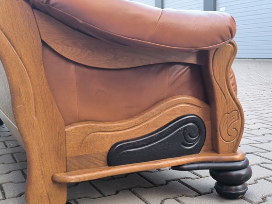 Divano in Pelle di Alta Qualità – 200 × 95 cm – Divani 3 posti, Legno (photo 4 of 13)
