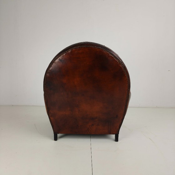 Image 1 of Poltrona da club per gentiluomini in stile Art Déco in pelle