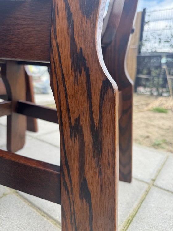 Image 1 of Brutalist eetstoelen (6st) en eettafel