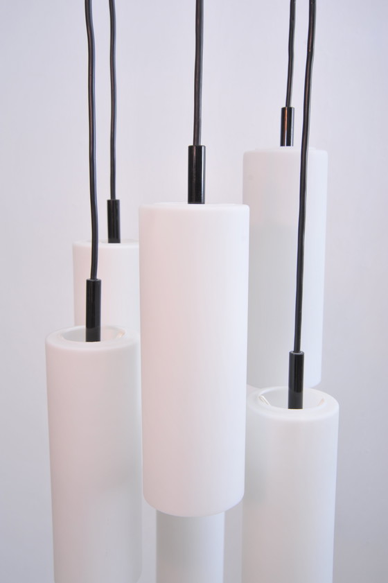 Image 1 of Staf cascadelamp met 6 glazen buizen (jaren 1970)