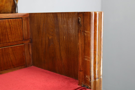 Image 1 of Mobile antico con zona scrittura, finitura noce, anni '30, Cecoslovacchia