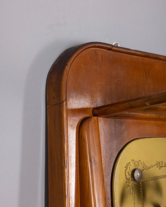 Image 1 of Appendiabiti da parete vintage anni 50 in legno e vetro decorato design Italiano