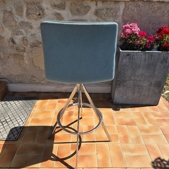 Juego de 4 taburetes giratorios de bar LINEAL COMFORT. Andreu world – Sillas giratorias, Chrome, Cotton (photo 7 of 7)