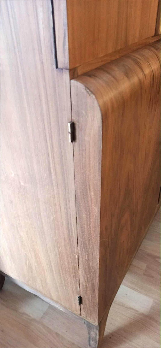 Image 1 of Walnut mini bar from the 1930s, width 149 cm