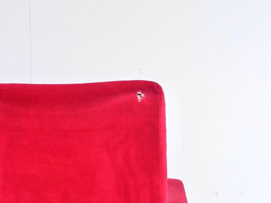 Vintage Bioscoopbank, Rode Fluweelbekleding met Klapstoelen, Loveseats, Hout, Rood (foto 9 van 15)