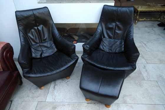 Image 1 of 2x Design Armchair + Hocker The Future Sitting Vision Black