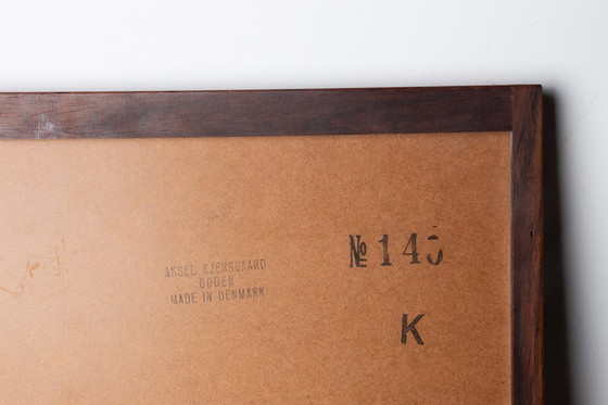 Image 1 of Grande specchio danese in palissandro di Aksel Kjesgaard per Odder 1960.