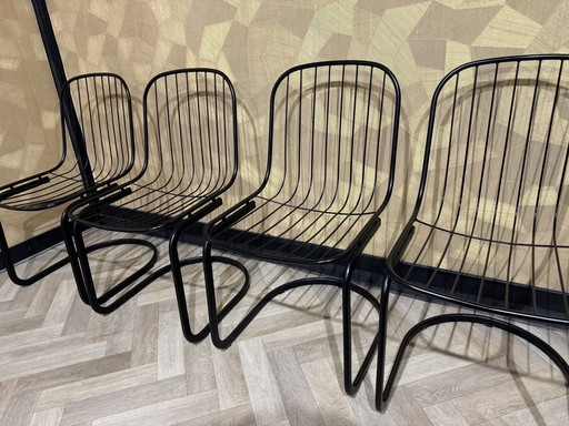 4 chaises de salle à manger italiennes haut de gamme Gastone Rinaldi
