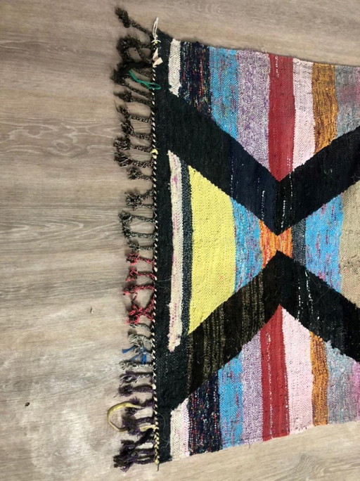 Mehrfarbige Berber-Tapis aus Leinen, 350 cm x 150 cm
