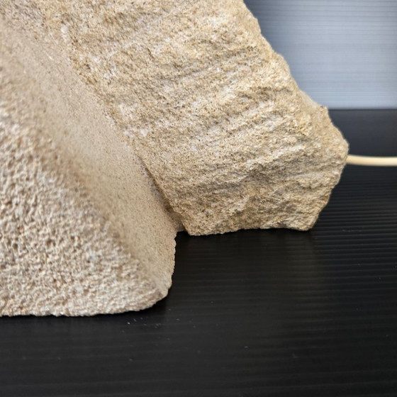 Image 1 of Vintage 1970s Stone Pyramid Table Lamp