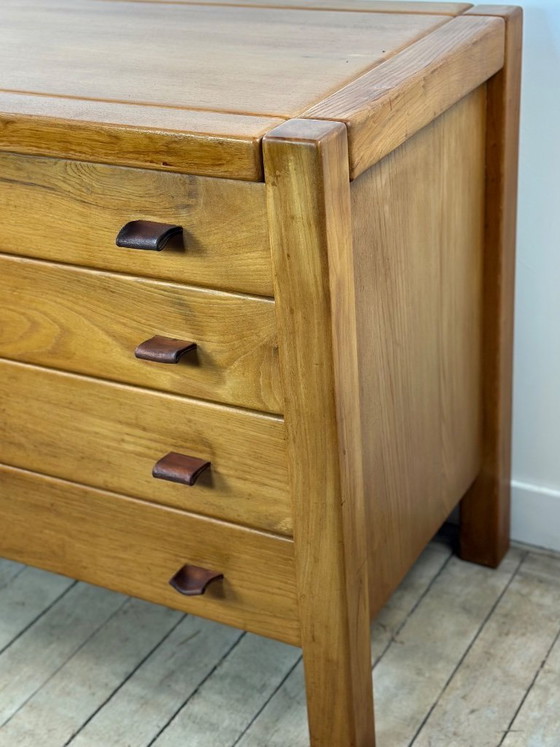 Image 1 of Chest of drawers in solid elm, Maison REGAIN, 1970
