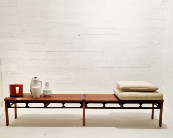 Large bench 1950s - William Watting Scanflex | Mid-Century Modern Design Furniture, Benches, Wood, Brown (photo 10 of 10)