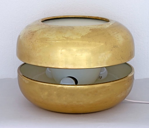 Luciano Frigerio Lampe de table italienne en laiton vibré "Ballata Alta", 1974