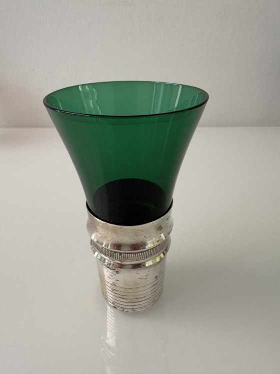Set di 6 bicchieri da aperitivo Boussu con supporti argentati | Mid-Century Modern | Belgio (photo 5 of 15)
