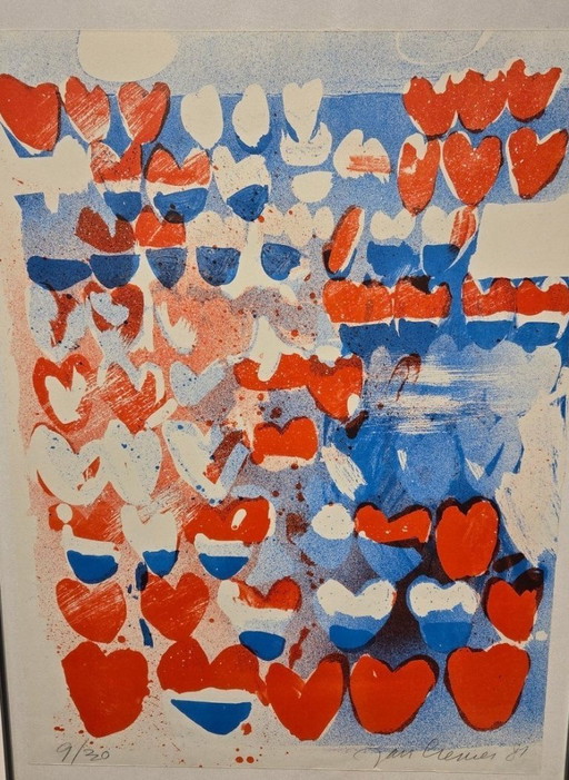 Jan Cremer - 'Tulips' - framed screen print 1981, small edition