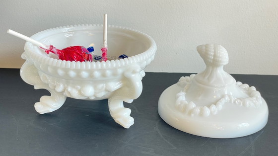 Image 1 of Vintage opaline glass candy dish