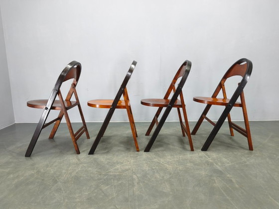Image 1 of Set van vier Bauhaus klapstoelen B751 van Ligna, Tsjechoslowakije, jaren 1930.