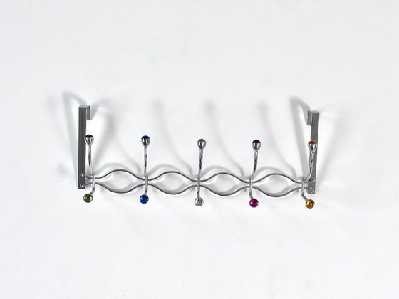 Portemanteau vintage de porte avec boutons colorés, Portemanteaux, Métal, Verre, Argenté, Modern (photo 8 sur 8)
