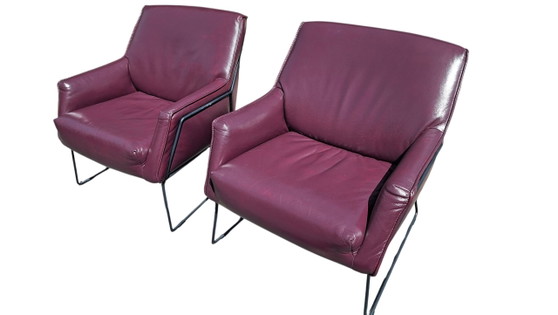 Image 1 of 2 design fauteuils kleur aubergine 