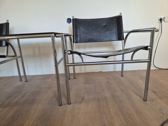 Image 1 of Fauteuil Gerard Vollenbrock en deux parties et table d'appoint, années 1980