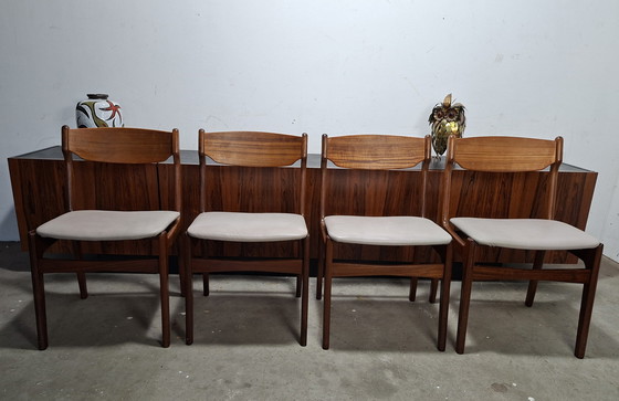 Image 1 of Set di 4 Erik Buch rivestiti in pelle ricondizionati