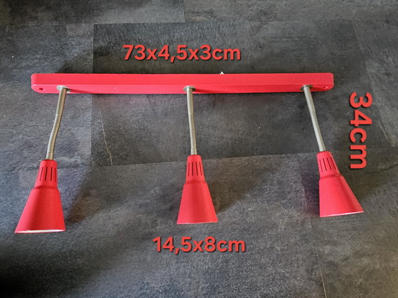 Image 1 of Ikea KVART, vintage rail with 3 flexible spotlights