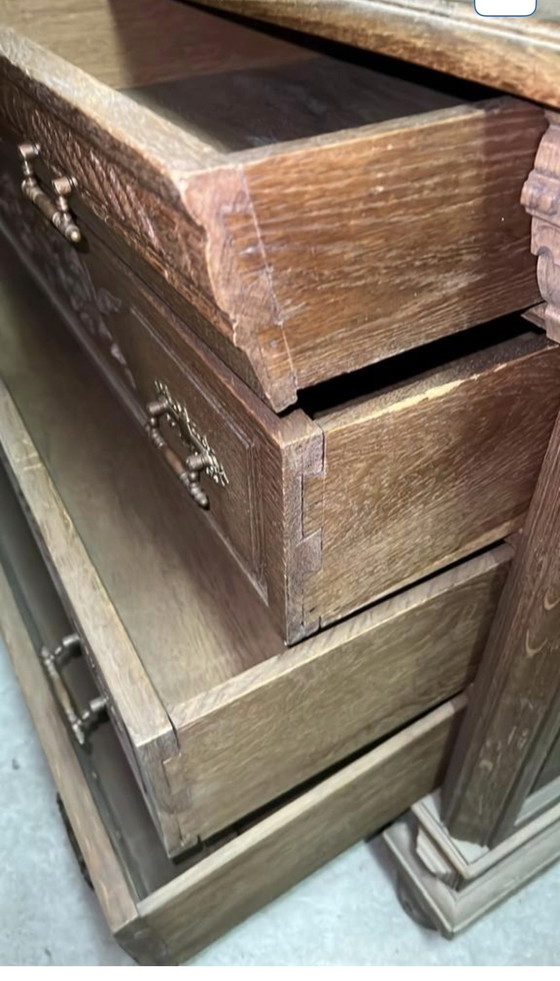 Image 1 of Antiek eiken ladenkast