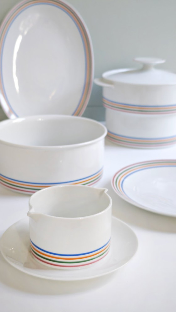 Image 1 of Servizio da tavola Thomas da 6 pezzi, design tedesco, motivo a righe in stile moderno di metà secolo.