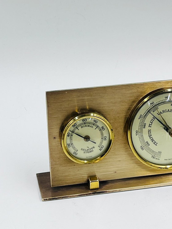 Image 1 of Vintage 1970s West Germany Weather Station – Brass Triptych