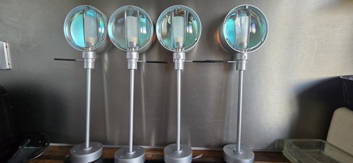 OCCHIO, four silver-plated metal lamps