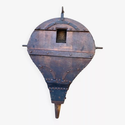 Large blacksmith's bellows made of genuine wood and leather