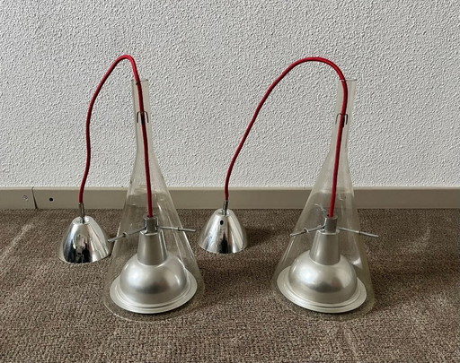 2x Flute Pendelleuchte von Fontana Arte