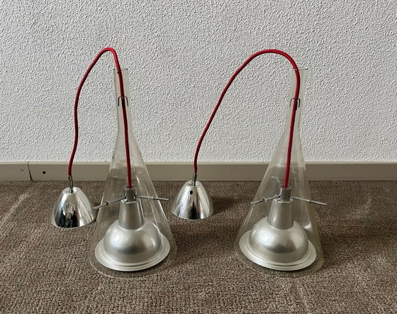 Image 1 of 2x Lampada a sospensione Flute di Fontana Arte