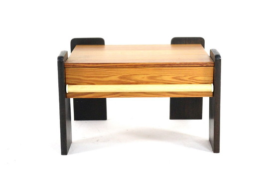 Image 1 of Set of 2 pine bedside tables vintage brutalist