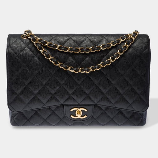 CHANEL Timeless/Classique Tasche aus schwarzem Leder - 103508