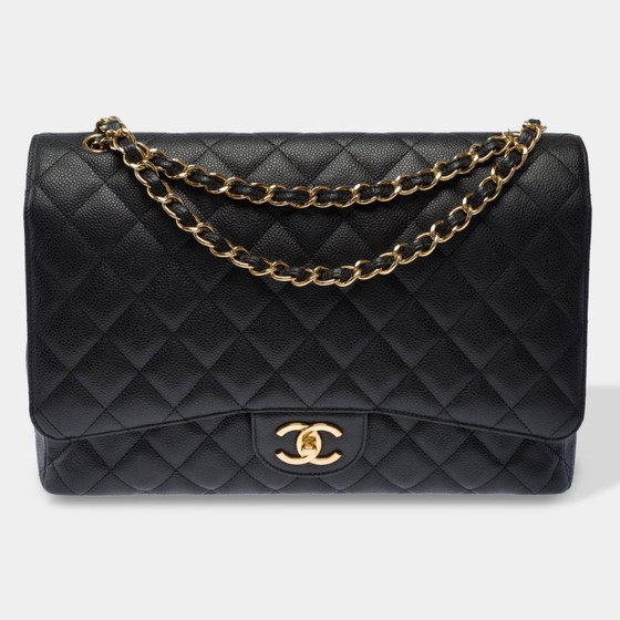 Image 1 of CHANEL Timeless/Classique Tasche aus schwarzem Leder - 103508