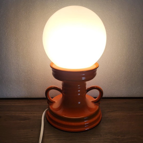 Image 1 of Lampe a poser en céramique orange  space age,1960-70, West Germany 